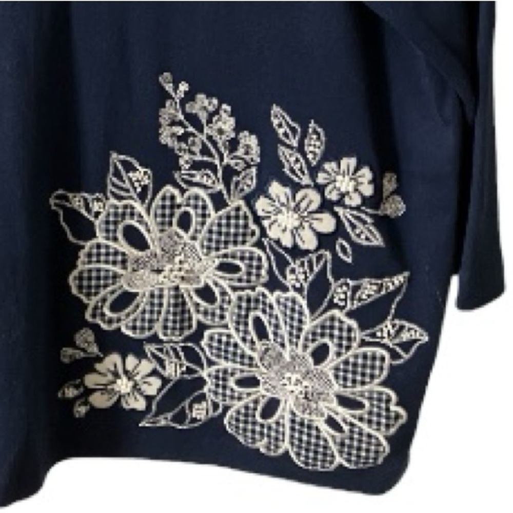 ALFRED DUNNER Top, NWOT, Heavily Embroidered, Embellished, Sz L, Floral - Picture 7 of 10